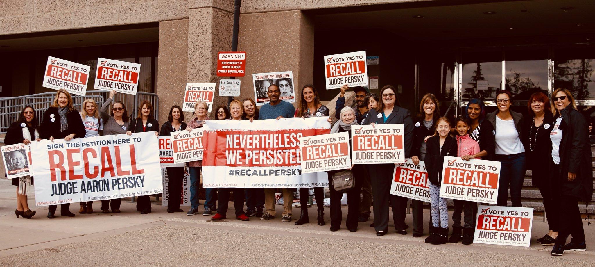 Supporters of the campaign to recall Judge Persky on