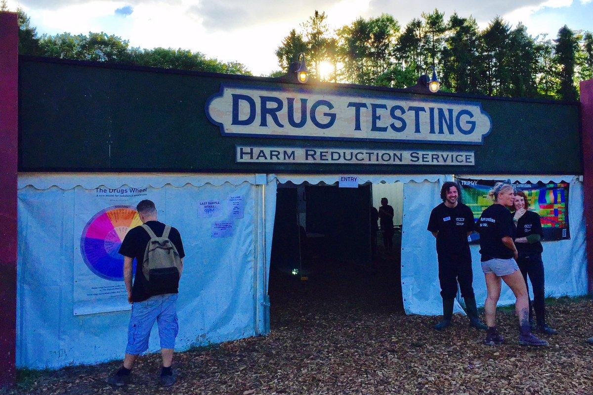 Drug testing organization at a festival