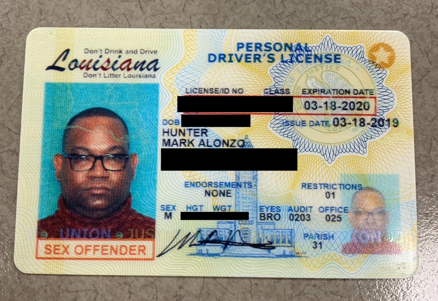 Louisiana ID Card