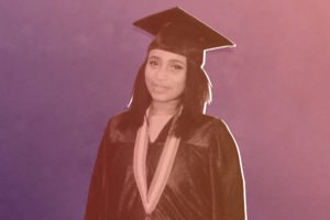 Aylaliya Birru with graduation cap on