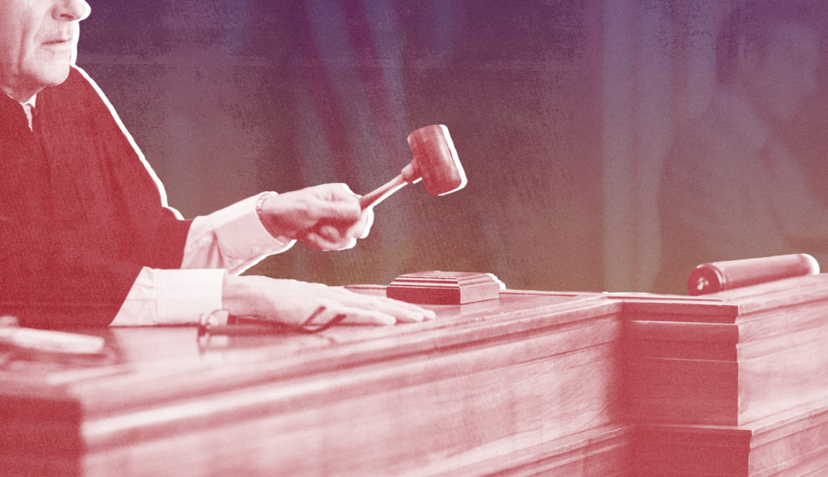 photoillustration of judge using a gavel