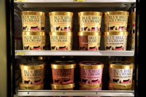 Photo of pints of Blue Bell ice cream