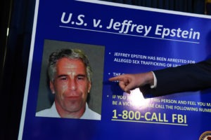 Photo of Jeffrey Epstein on billboard
