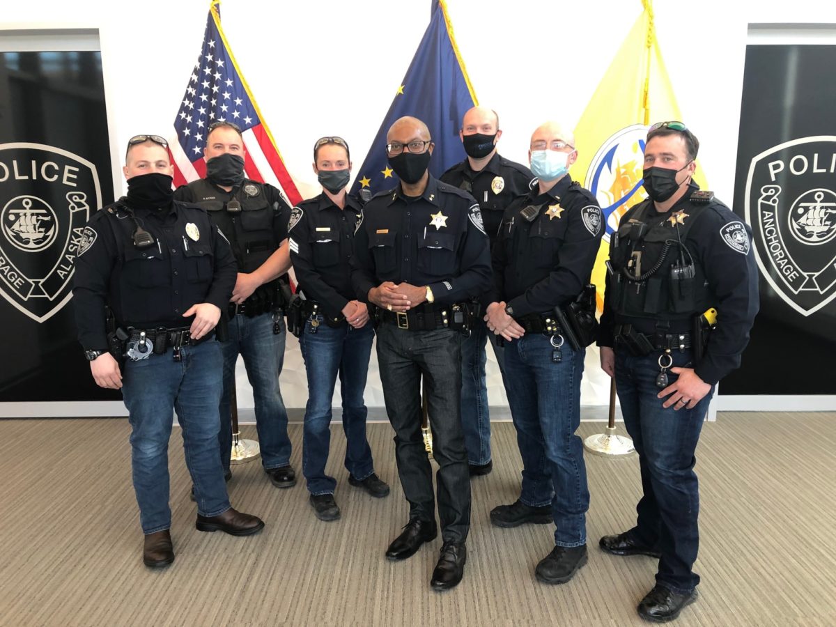 A photo of the Anchorage Police Department wearing denim