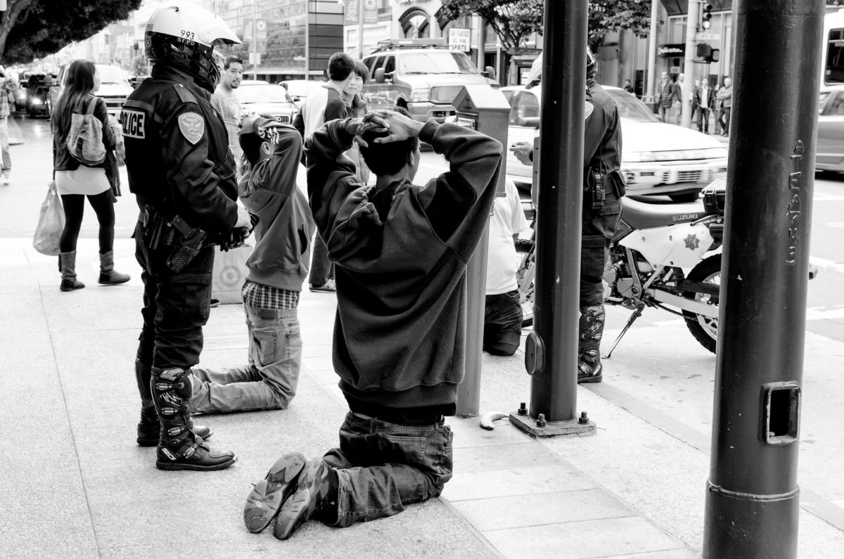 police conduct an arrest in san francisco
