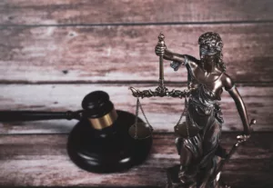 gavel and lady justice
