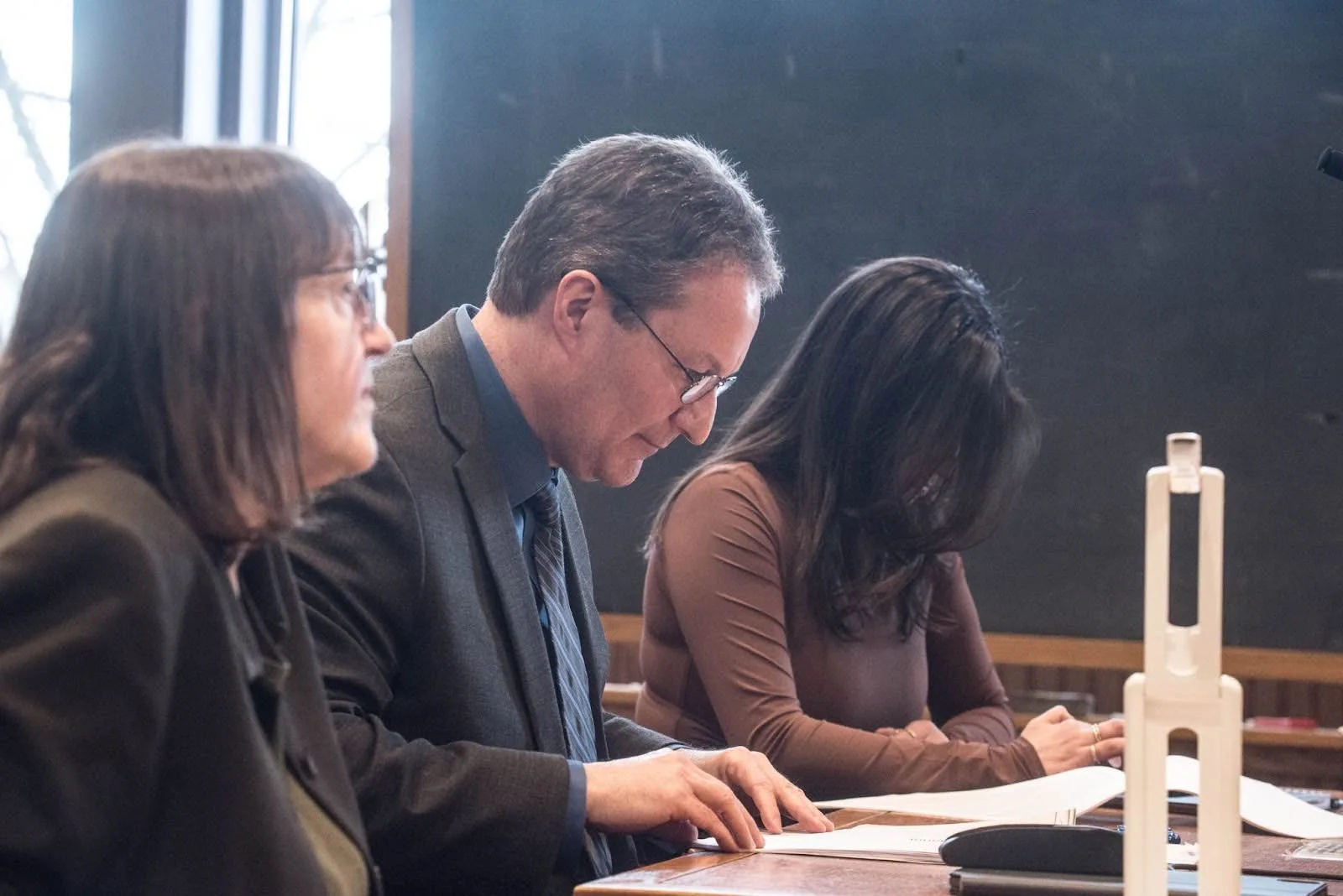 Essex County assistant district attorneys Catherine Semel, James Gubitose, and Caitlin Shugrue appear in court for James Carver’s bail hearing.