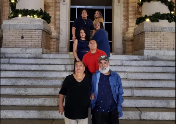 Abelardo Avellaneda-Delgado with his wife and children