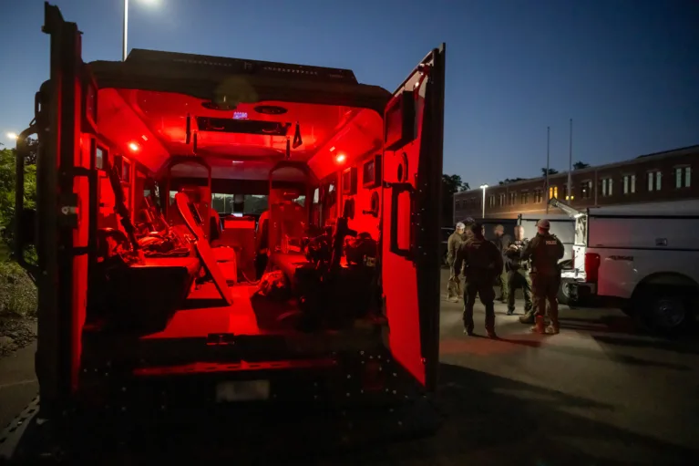 Homeland Security Task Force/HSI Special Response Team special agents plan to execute a criminal warrant in the outskirts of Boston, Massachusetts on June 9, 2026.