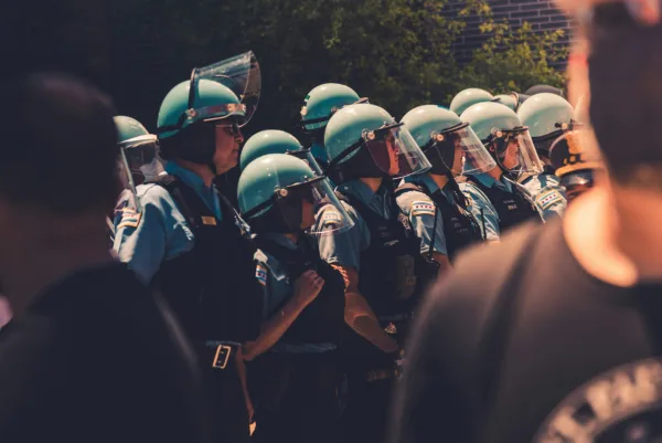 Police officers pictured in Chicago, Illinois.